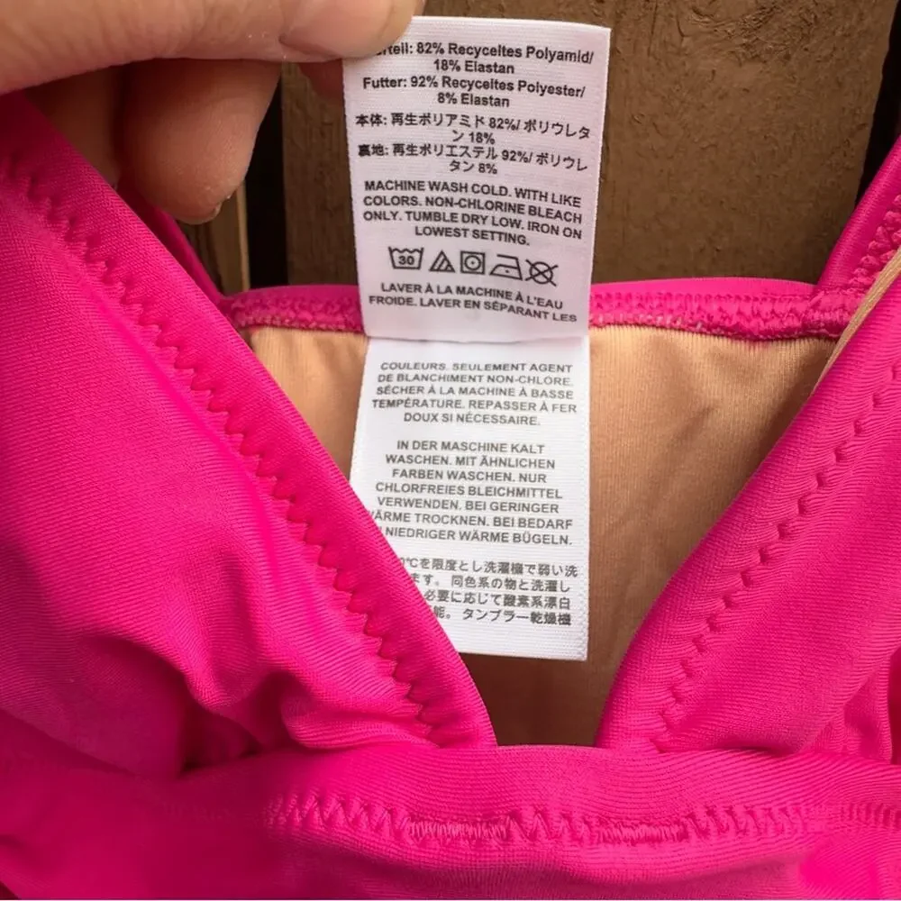 J. Crew | NWT Size 2 Ruched V Neck One Piece Fuchsia Bathing Suit Style BC116